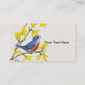 Kute Singing Blue Bird Tree Visitekaartje (Achterkant)