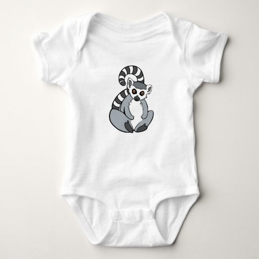 Kute Sitting Ring-Tailed Lemur Romper (Voorkant)
