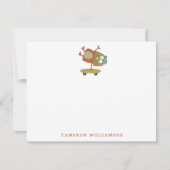 Kute skateboard monster - Aangepaste briefing Bedankkaart (Voorkant)