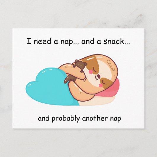 Kute slaapsleuf briefkaart (Voorkant)