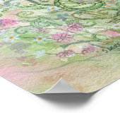 Kute slaapzool en Butterflies Fantasy Art Poster (Hoek)