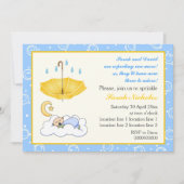 Kute slapende baby sprinkhaan blauw en geel kaart (Voorkant)