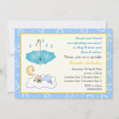 Kute slapende baby sprinkhaan blauw en geel kaart (Voorkant)