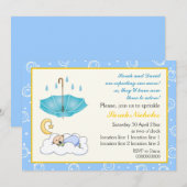 Kute slapende baby sprinkhaan blauw en geel kaart (Voorkant / Achterkant)