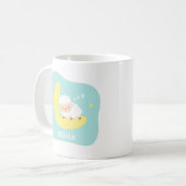 Kute Slapende Kleine Lamb op de maan Koffiemok (Voorkant links)