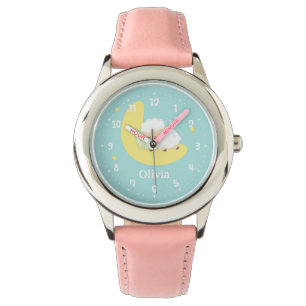 Kute Slapende Kleine Lamb op de Moon Kinder Watch Horloge