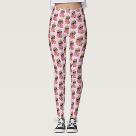 Kute slapy sleuf voor roze donuts Leggings
