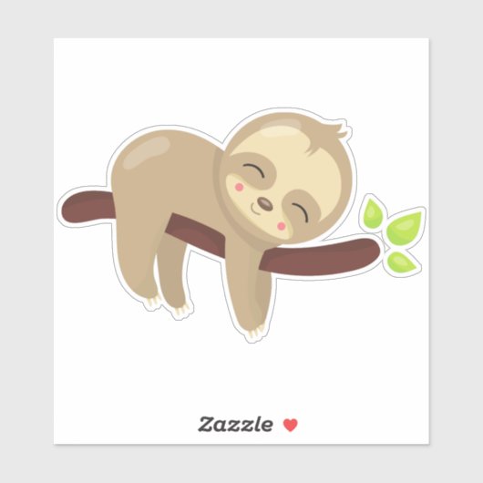 Kute sleuf, Baby sleuf, luie sleuf, slapende sleuf Sticker (Vel)