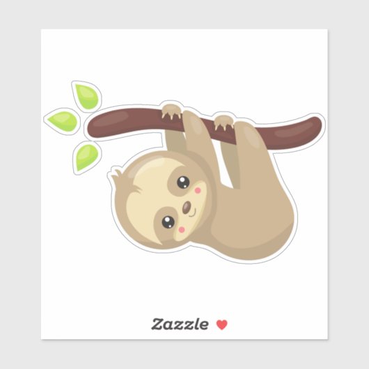 Kute sleuf, kleine sleuf, Baby sleuf, luie sleuf Sticker (Vel)