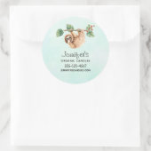 Kute sleuf onderaan Waterverf Business Ronde Sticker (Tas)