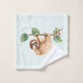 Kute sleuf ondersteboven Waterverf Bad Handdoek (Wasdoekje)