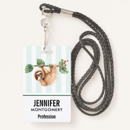 Kute sleuf ondersteboven Waterverf Badge