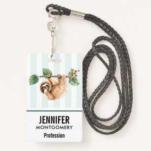 Kute sleuf ondersteboven Waterverf Badge