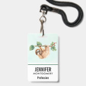 Kute sleuf ondersteboven Waterverf Badge (Voorzijde met lanyard)