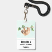 Kute sleuf ondersteboven Waterverf Badge (Achterkant met lanyard)