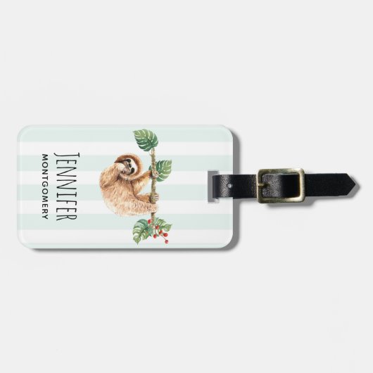 Kute sleuf ondersteboven Waterverf Bagagelabel (Voorkant horizontaal)