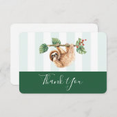 Kute sleuf ondersteboven Waterverf Bedankkaart (Voorkant / Achterkant)