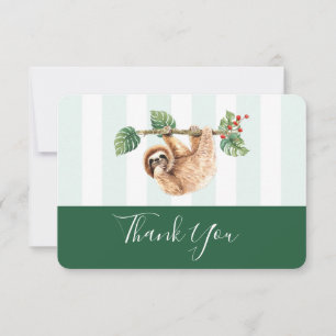 Kute sleuf ondersteboven Waterverf Bedankkaart