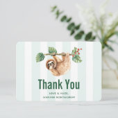 Kute sleuf ondersteboven Waterverf Bedankkaart (Staand voorkant)