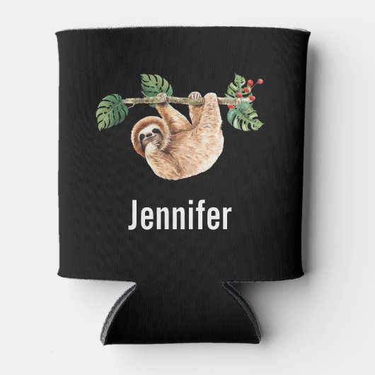 Kute sleuf ondersteboven Waterverf Blikjeskoeler (Voorkant)