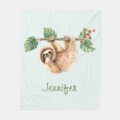 Kute sleuf ondersteboven Waterverf Fleece Deken (Voorkant)