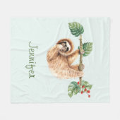 Kute sleuf ondersteboven Waterverf Fleece Deken (Voorkant (Horizontaal))