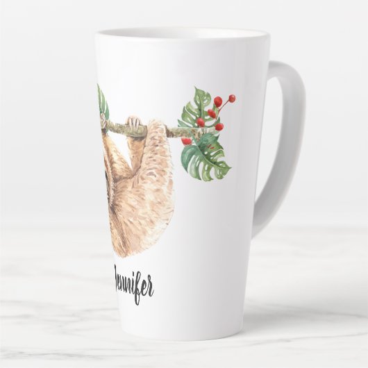 Kute sleuf ondersteboven Waterverf Latte Mok (Rechterhoek)