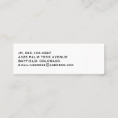 Kute sleuf ondersteboven Waterverf Mini Visitekaartje (Achterkant)