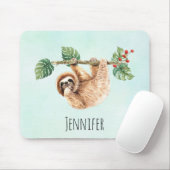 Kute sleuf ondersteboven Waterverf Muismat (Met muis)