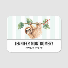 Kute sleuf ondersteboven Waterverf Naamplaatje