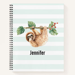 Kute sleuf ondersteboven Waterverf Notitieboek