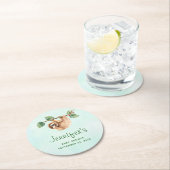 Kute sleuf ondersteboven Waterverf Ronde Kartonnen Onderzetter (Insitu)