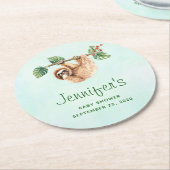 Kute sleuf ondersteboven Waterverf Ronde Kartonnen Onderzetter (Gebogen)