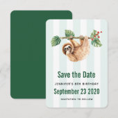 Kute sleuf ondersteboven Waterverf Save The Date (Voorkant / Achterkant)