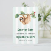 Kute sleuf ondersteboven Waterverf Save The Date (Staand voorkant)