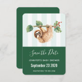 Kute sleuf ondersteboven Waterverf Save The Date (Voorkant / Achterkant)