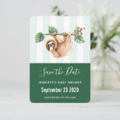 Kute sleuf ondersteboven Waterverf Save The Date (Staand voorkant)