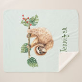 Kute sleuf ondersteboven Waterverf Sherpa Deken (Voorkant (horizontaal))