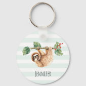 Kute sleuf ondersteboven Waterverf Sleutelhanger (Voorkant)