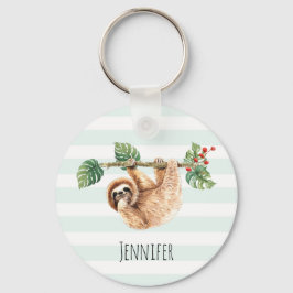 Kute sleuf ondersteboven Waterverf Sleutelhanger