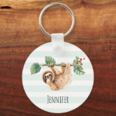 Kute sleuf ondersteboven Waterverf Sleutelhanger (Voorkant)