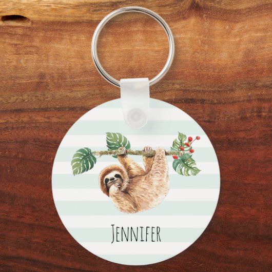 Kute sleuf ondersteboven Waterverf Sleutelhanger (Voorkant)