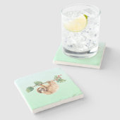 Kute sleuf ondersteboven Waterverf Stenen Onderzetter (Zijkant)