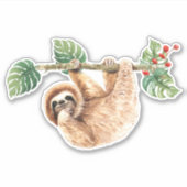 Kute sleuf ondersteboven Waterverf Sticker (Voorkant)