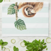 Kute sleuf ondersteboven Waterverf Theedoek (Gevouwen)