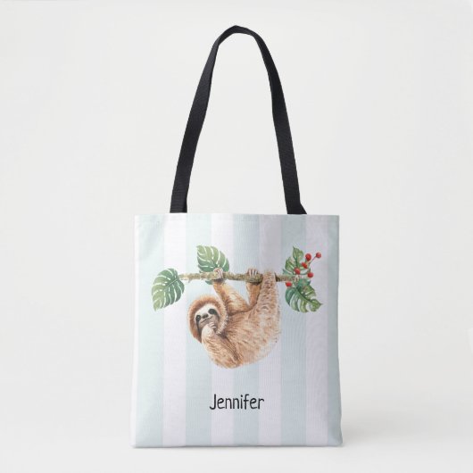 Kute sleuf ondersteboven Waterverf Tote Bag (Voorkant)