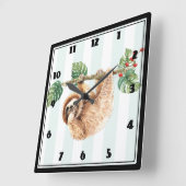 Kute sleuf ondersteboven Waterverf Vierkante Klok (Hoek)