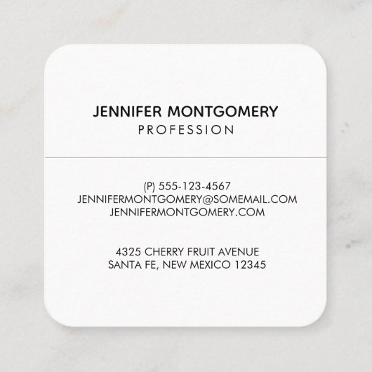 Kute sleuf ondersteboven Waterverf Vierkante Visitekaartje (Achterkant)