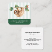 Kute sleuf ondersteboven Waterverf Vierkante Visitekaartje (Voorkant / Achterkant)