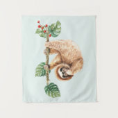 Kute sleuf ondersteboven Waterverf Wandkleed (Voorkant)